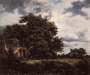 Jacob van Ruisdael, Cottage under the trees near a Grainfield